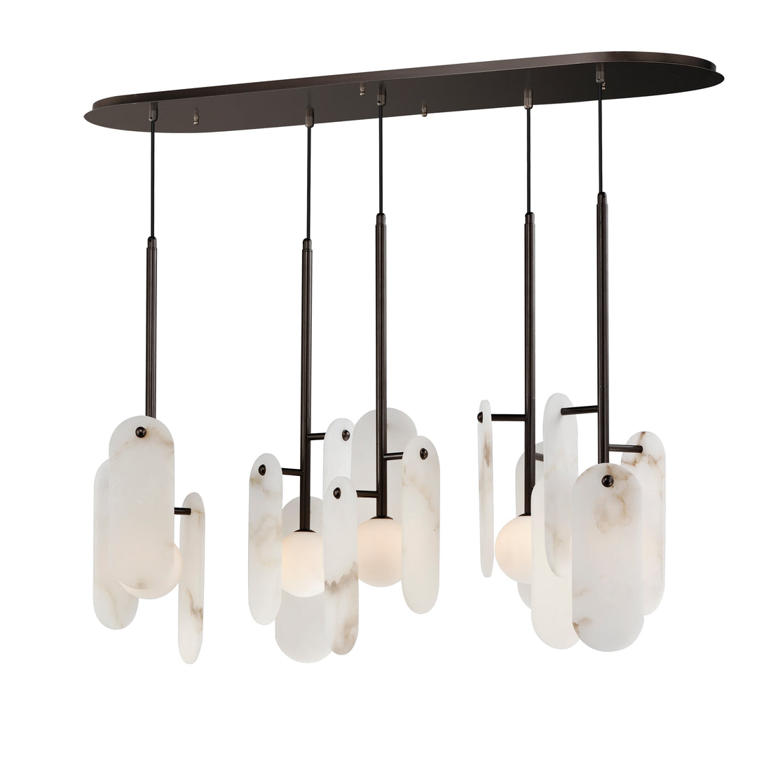 Megalith 5-Light Pendant in Brushed Bronze by Studio M