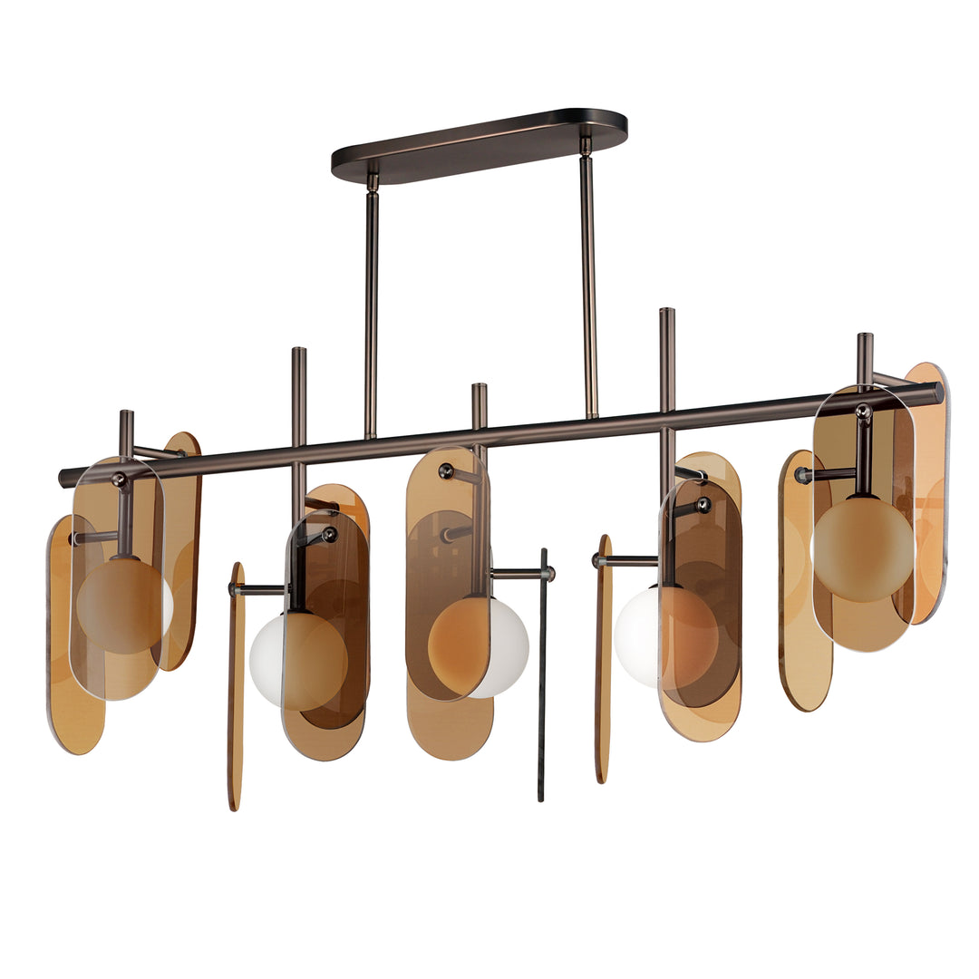 Megalith 5-Light Linear Pendant- in Brushed Bronze by Studio M