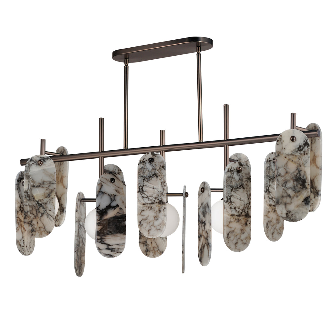 Megalith 5-Light Linear Pendant- in Brushed Bronze by Studio M