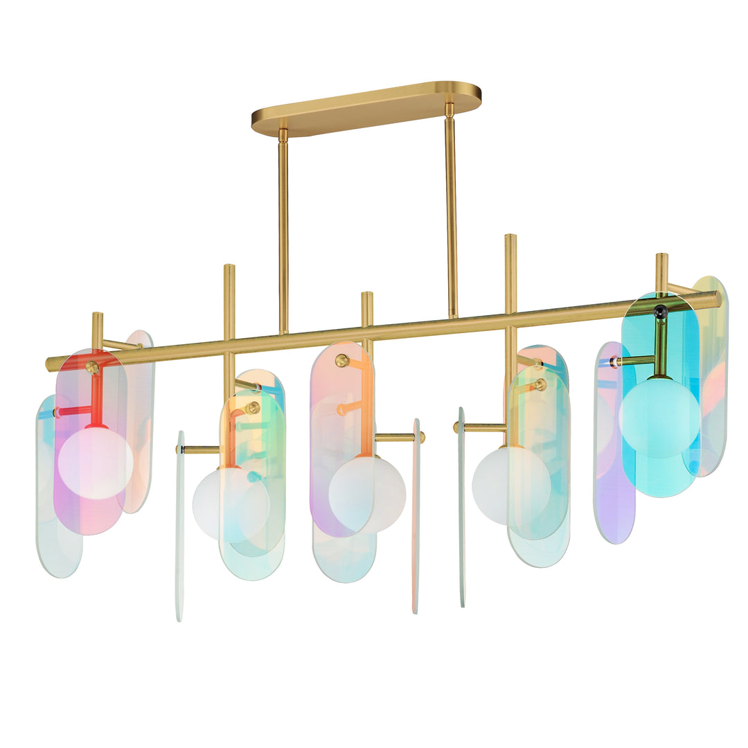Megalith 5-Light Linear Pendant- in Natural Aged Brass by Studio M