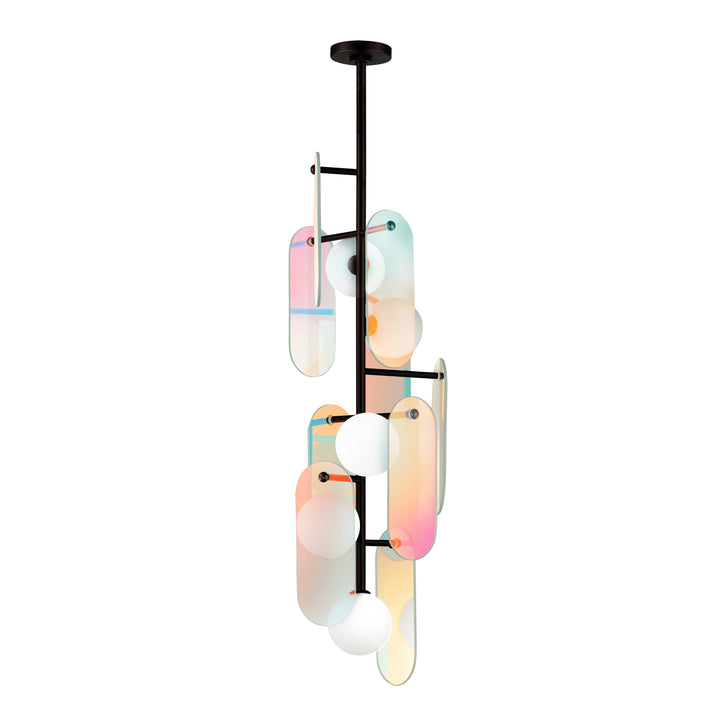 Megalith 5-Light Vertical Pendant in Brushed Bronze by Studio M