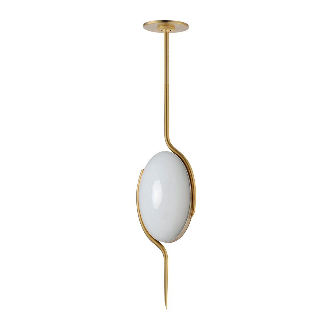 Locket 1-Light LED Pendant in Natural Aged Brass by Studio M