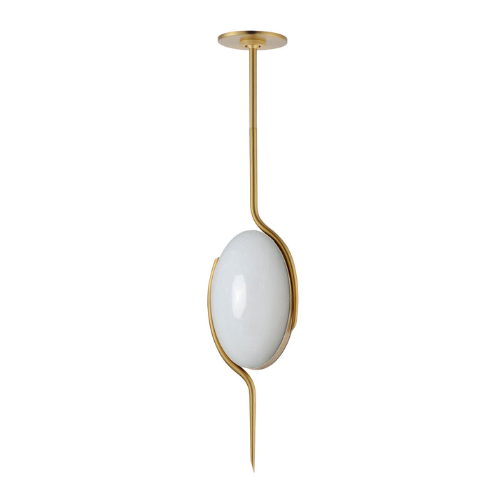 Locket 1-Light LED Pendant in Natural Aged Brass by Studio M