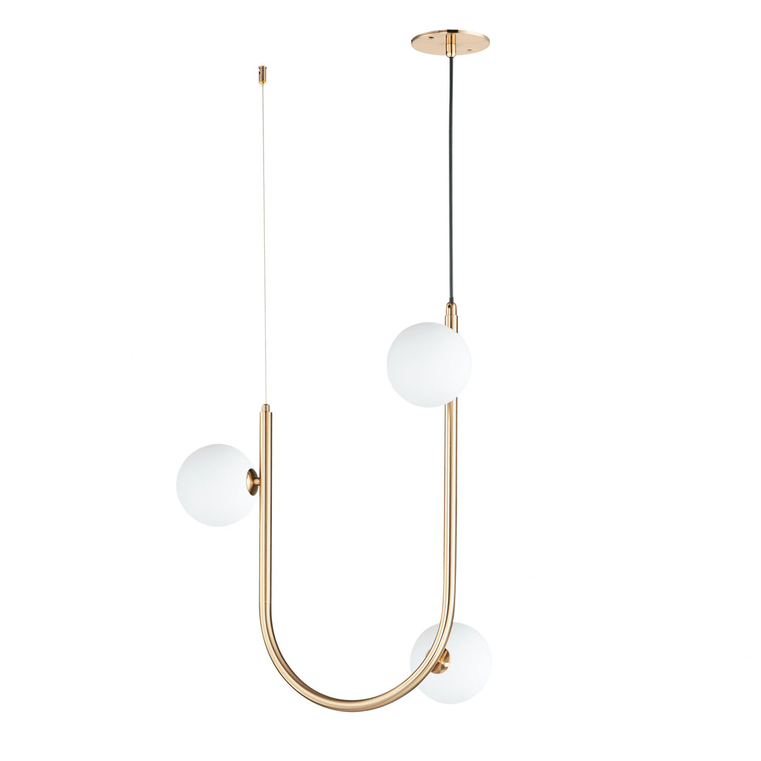 Contour 3-Light Cord Hung Pendant in Heritage by Studio M