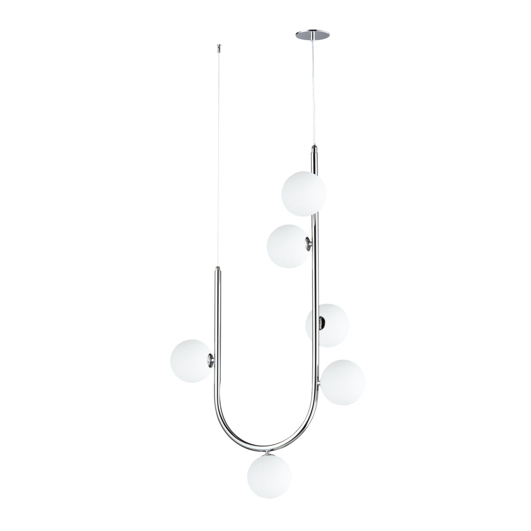 Contour 6-Light Cord Hung Pendant in Polished Chrome by Studio M