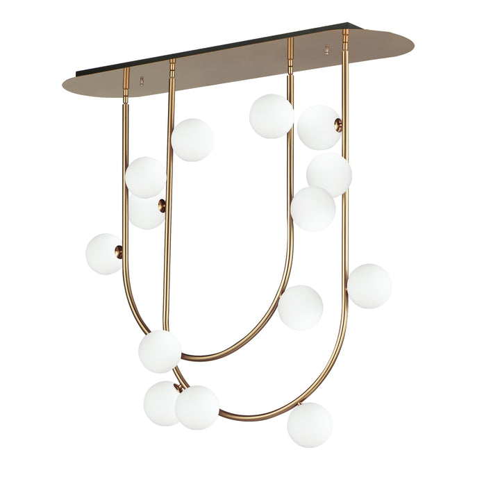 Contour 14-Light Fixed Stem Ceiling Light in Heritage by Studio M