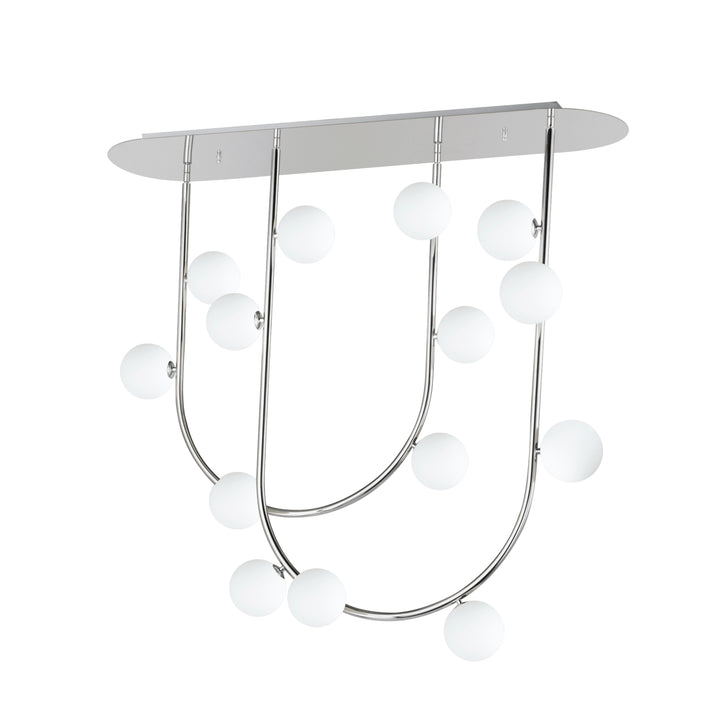 Contour 14-Light Fixed Stem Ceiling Light in Polished Chrome by Studio M