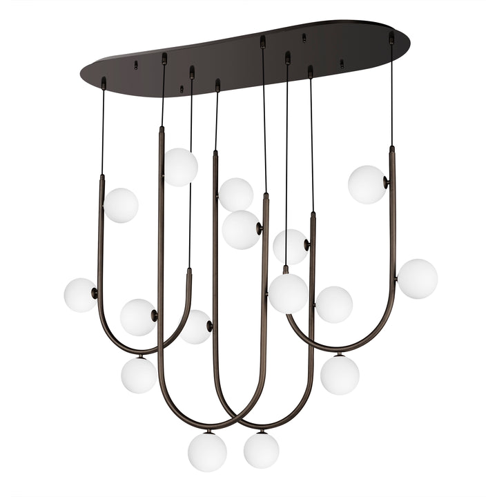 Contour 16-Light Cord Hung Pendant in Brushed Bronze by Studio M