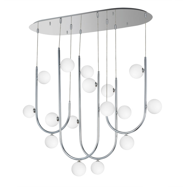 Contour 16-Light Cord Hung Pendant in Polished Chrome by Studio M