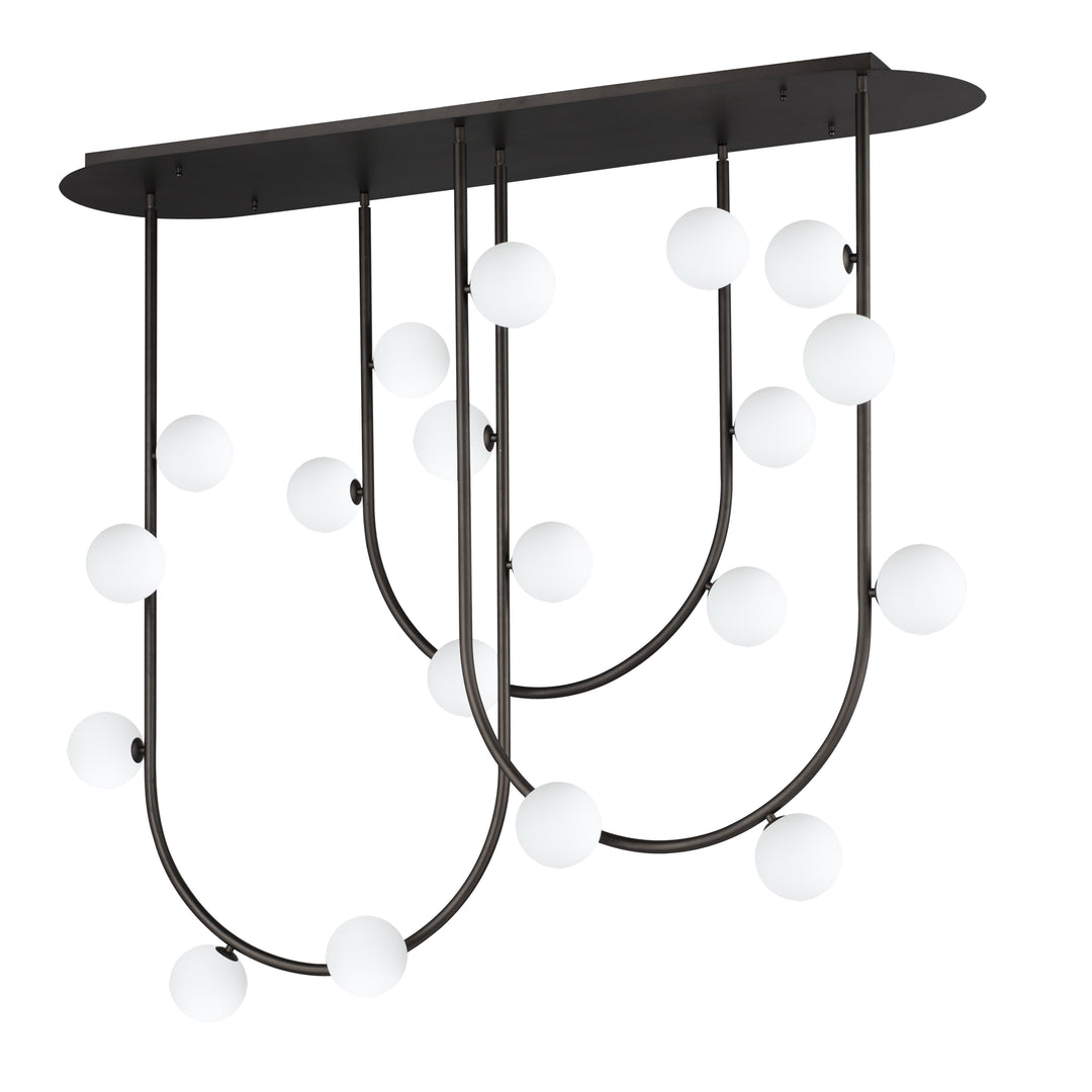 Contour 19-Light Fixed Stem Ceiling Light in Brushed Bronze by Studio M