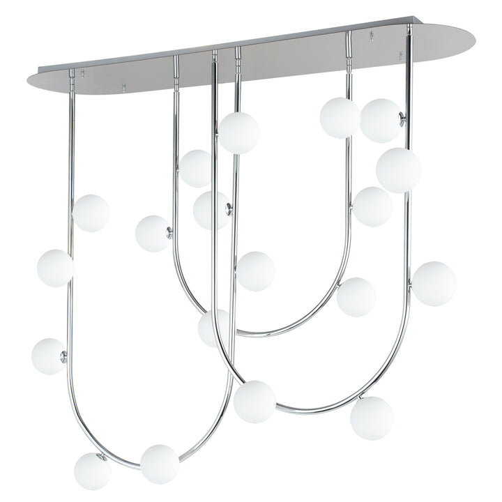 Contour 19-Light Fixed Stem Ceiling Light in Polished Chrome by Studio M