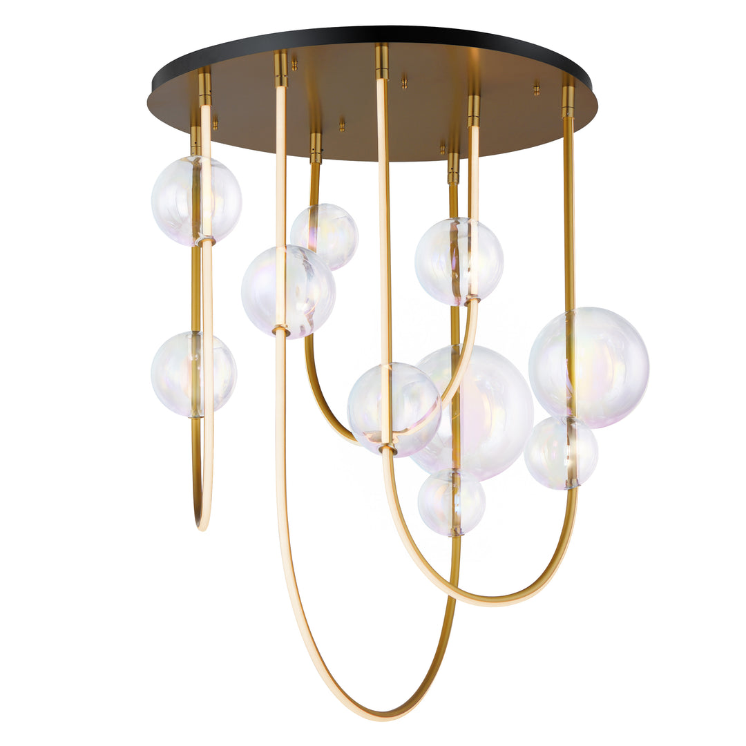Dreamer Round LED Pendant in Natural Aged Brass by Studio M