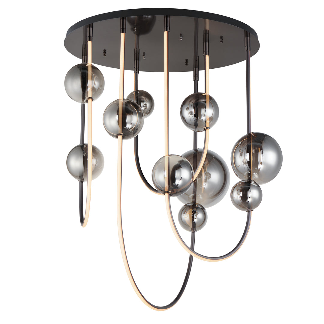 Dreamer Round LED Pendant in Black Chrome by Studio M