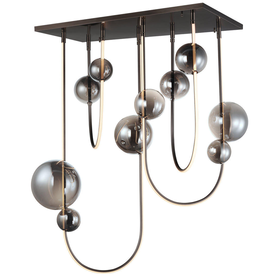 Dreamer Rectalinear LED Pendant in Black Chrome by Studio M