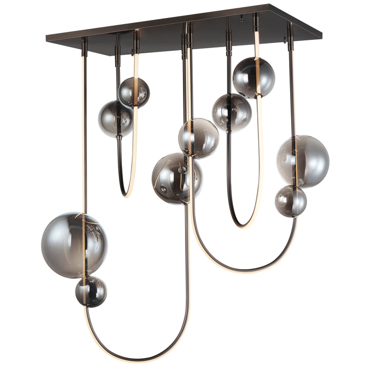 Dreamer Rectalinear LED Pendant in Black Chrome by Studio M