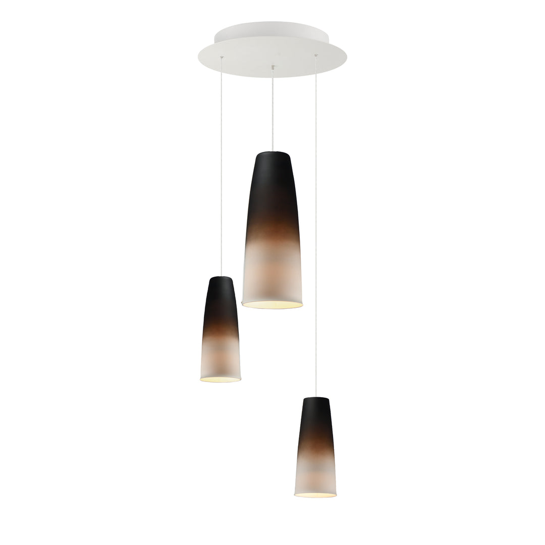 Stream 3-Light LED Pendant in White by Studio M