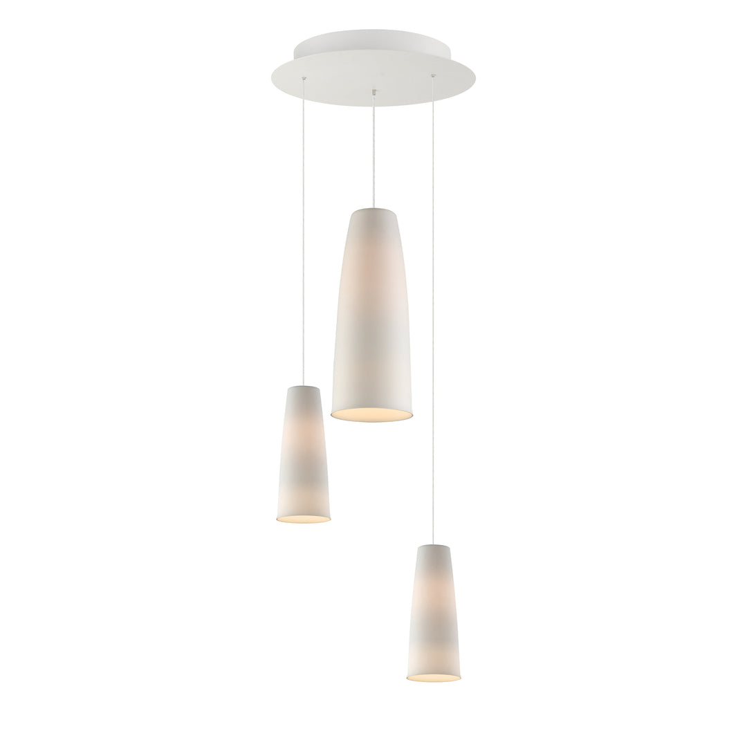 Stream 3-Light LED Pendant in White by Studio M