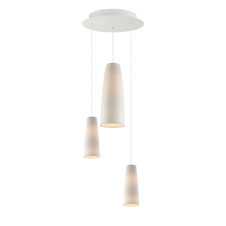 Stream 3-Light LED Pendant in White by Studio M