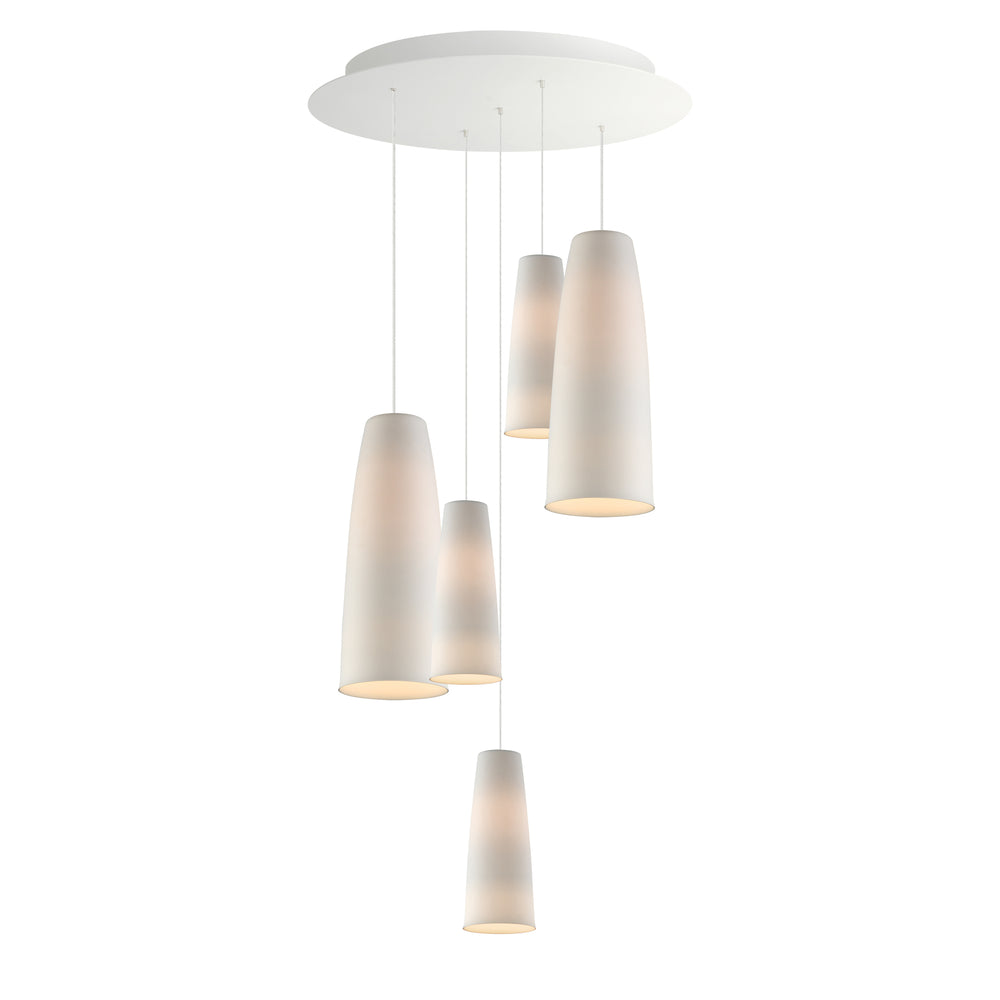 Stream 5-Light LED Pendant in White by Studio M