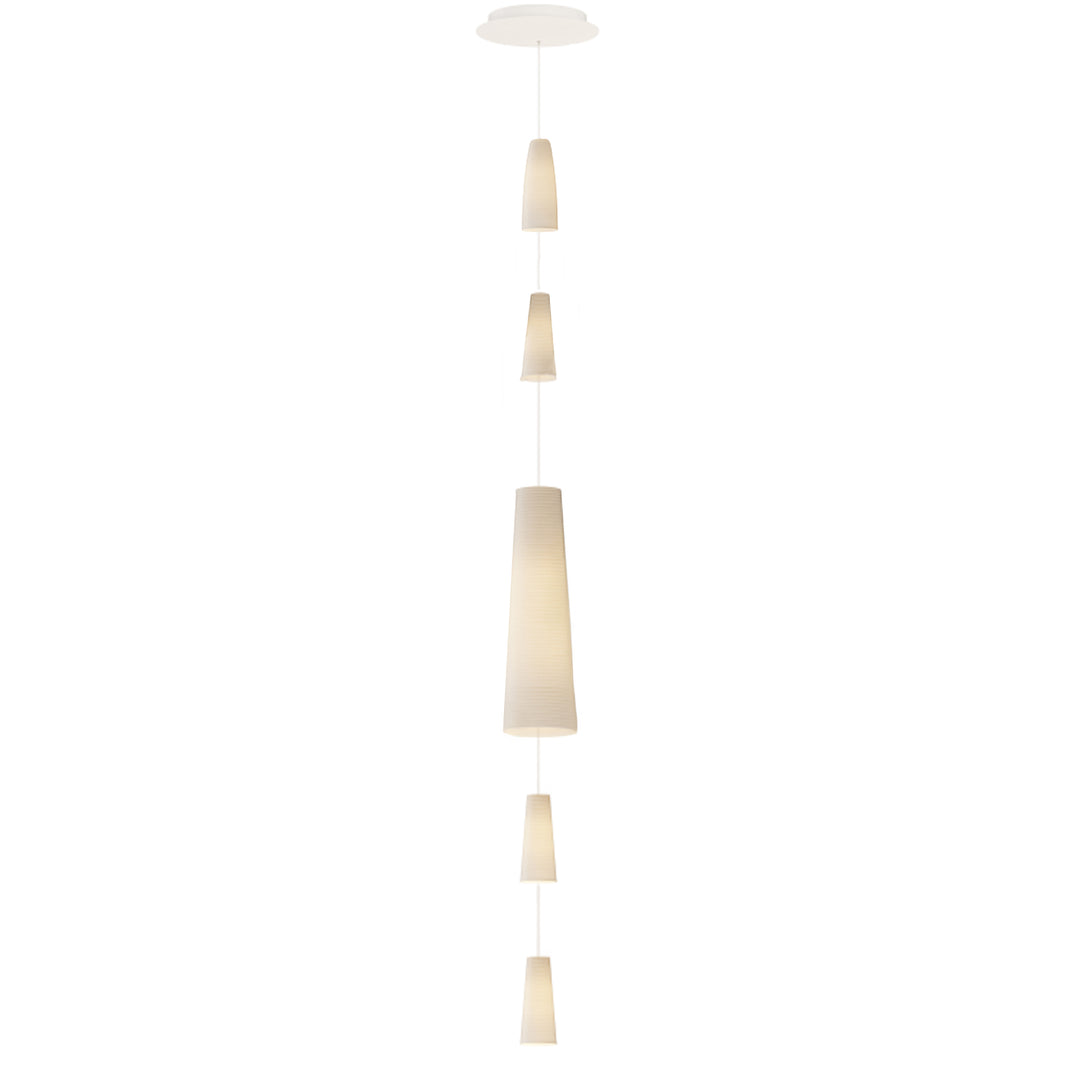 Stream 5-Light LED Chain Pendant in White by Studio M