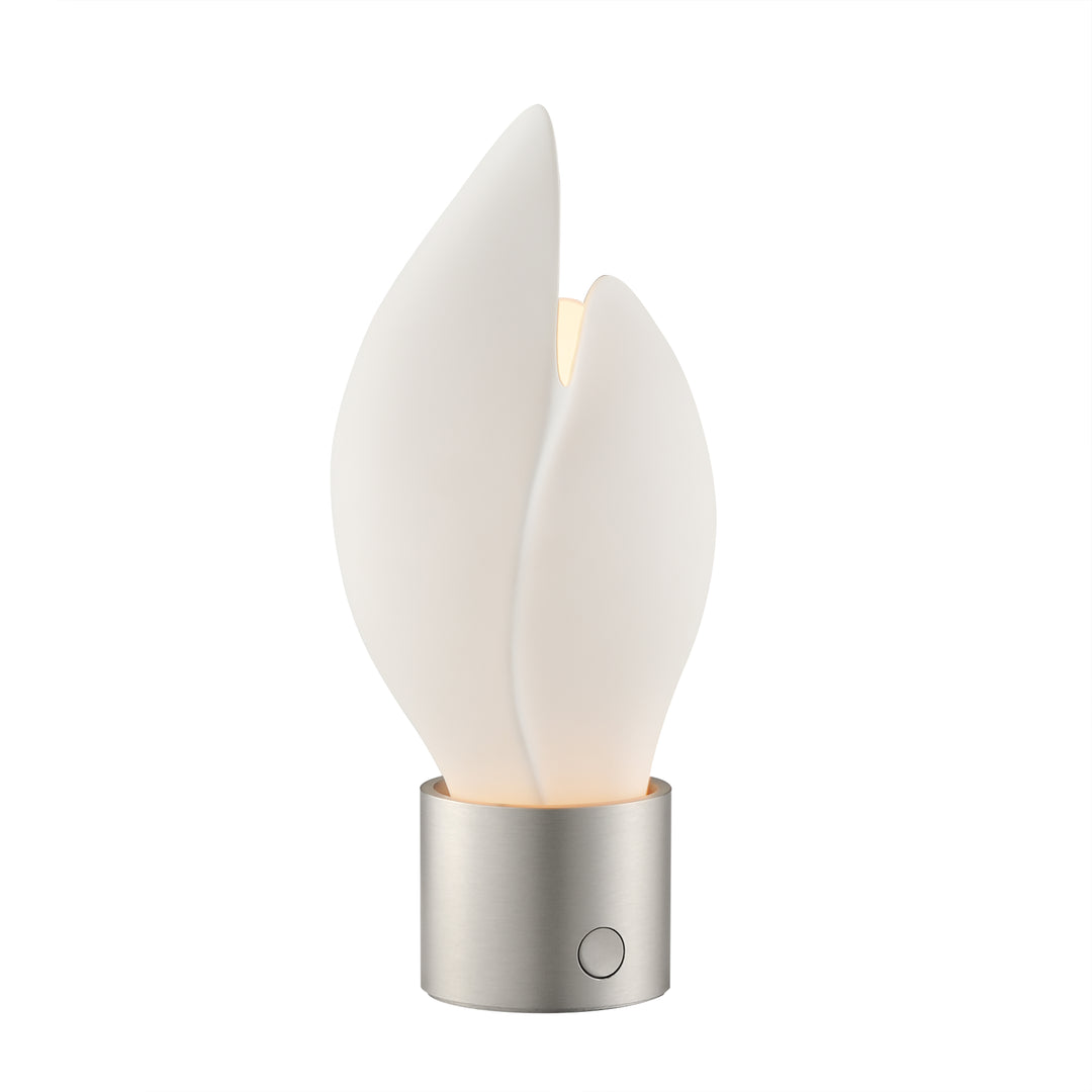 Burgeon LED Table Lamp in Satin Nickel by Studio M