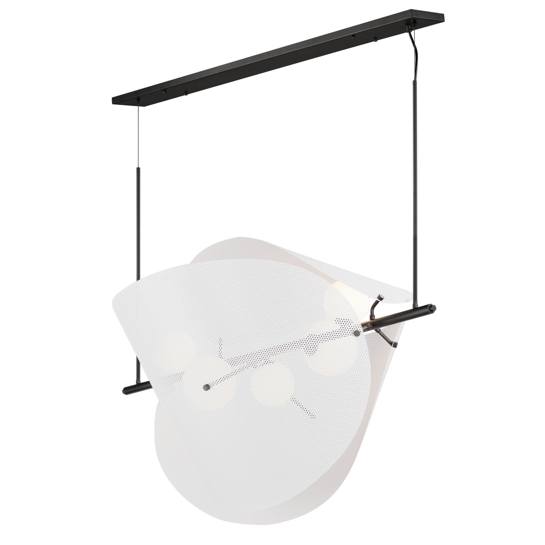Chips 5-Light Linear Pendant in Black by Studio M