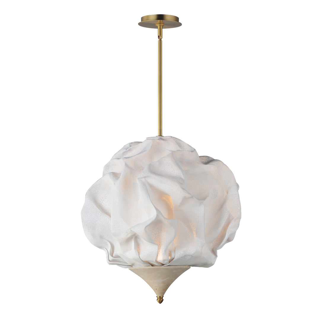 Shroud 18" LED Pendant in Natural Aged Brass by Studio M