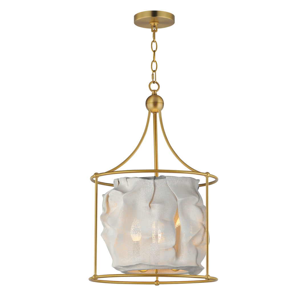 Shroud 3-Light Pendant in Natural Aged Brass by Studio M