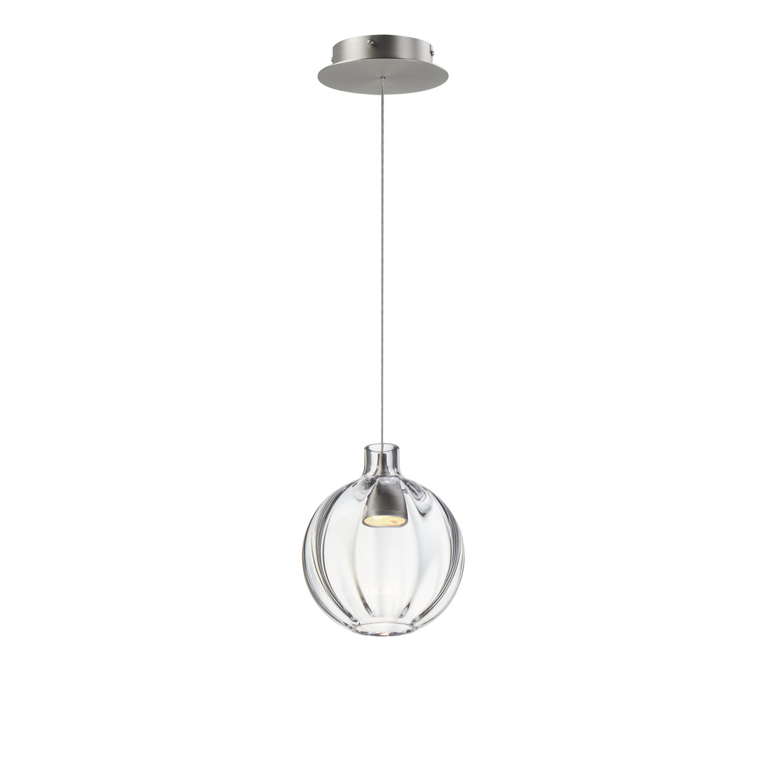 Ray Dance LED Globe Pendant in Brushed Aluminum by Studio M