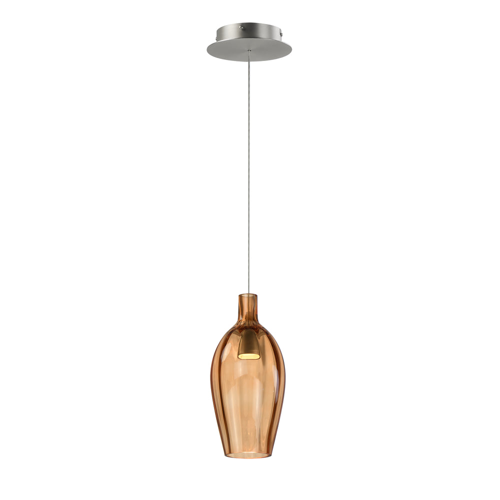Ray Dance LED Olive Pendant in Brushed Aluminum by Studio M