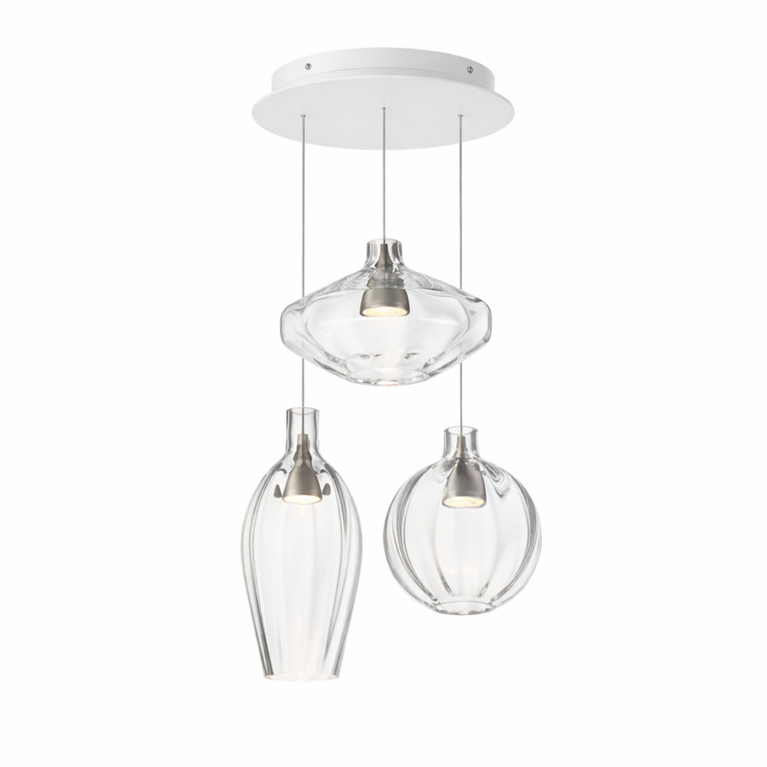 Ray Dance 3-Light LED Multi-Pendant in Brushed Aluminum by Studio M