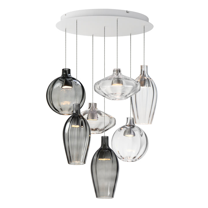 Ray Dance 7-Light LED Multi-Pendant in Brushed Aluminum by Studio M