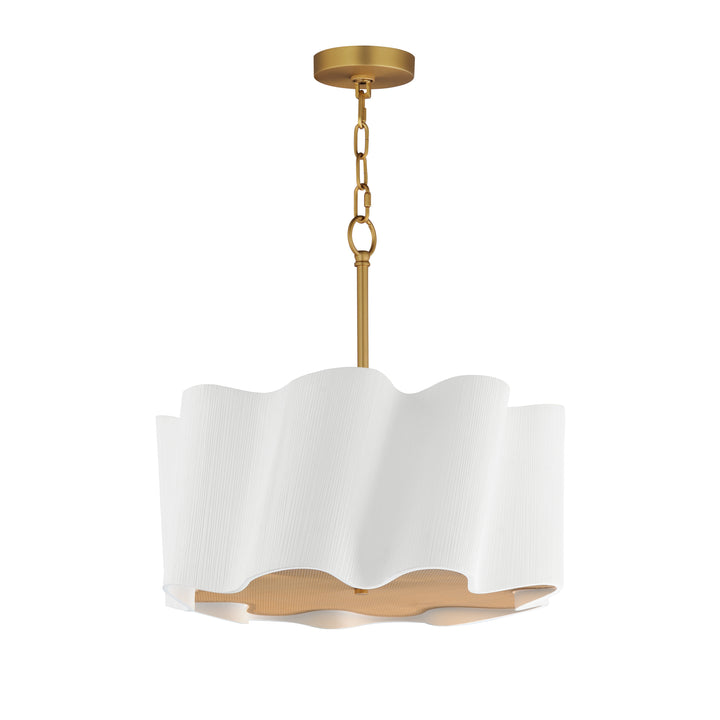 Curtain Call 4-Light Pendant in White/Gold by Studio M