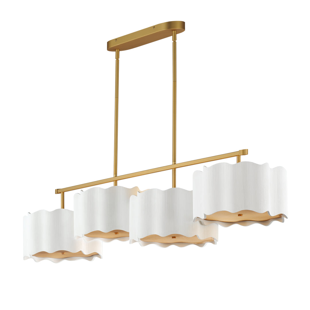 Curtain Call 12-Light 4-Light Pendant in White/Gold by Studio M