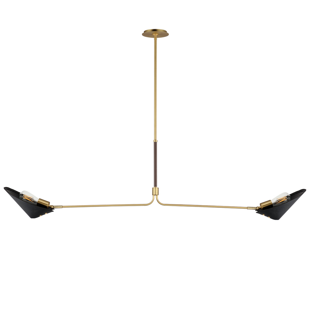 Cavalier 2-Light Pendant in Natural Aged Brass by Studio M