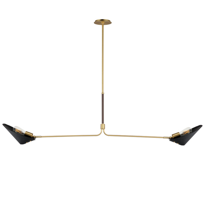 Cavalier 2-Light Pendant in Natural Aged Brass by Studio M