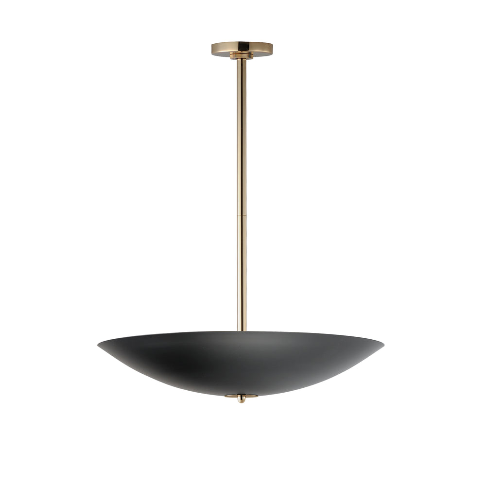 Vesta 24" LED Pendant/Semi-Flush in Black & French Gold by Studio M