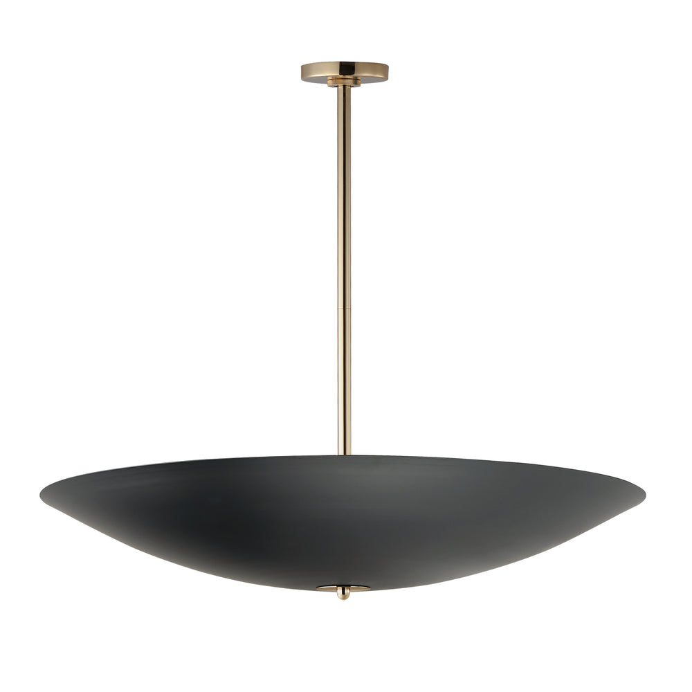Vesta 36" LED Pendant/Semi-Flush in Black & French Gold by Studio M