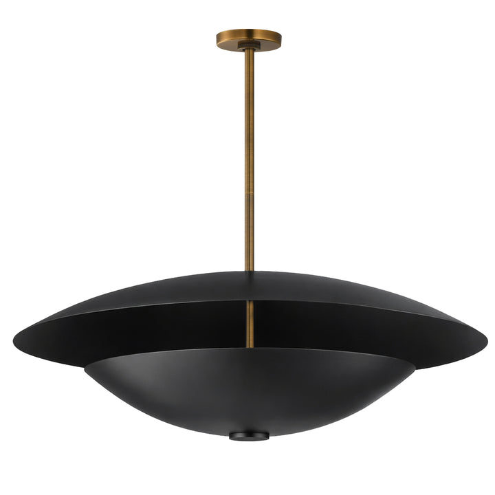 Vesta 2-Tier LED Pendant in Black & French Gold by Studio M
