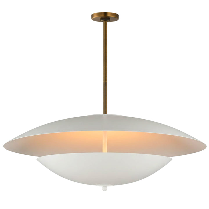 Vesta 2-Tier LED Pendant in Matte White & French Gold by Studio M