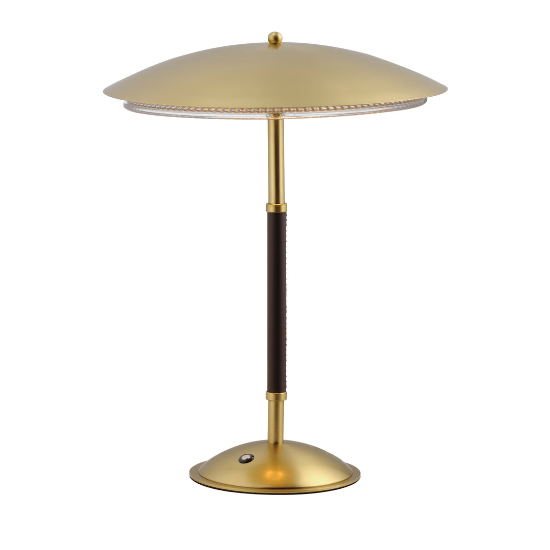Prismatic LED Table Lamp in Natural Aged Brass by Studio M