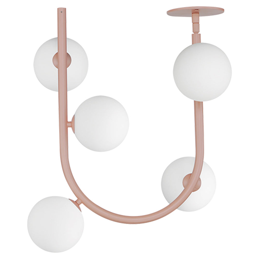 Contour MTO 5-LT Fixed Stem Pendant Kit in Palazzo Pink by Studio M