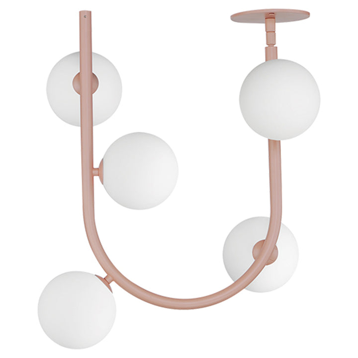 Contour MTO 5-LT Fixed Stem Pendant Kit in Palazzo Pink by Studio M
