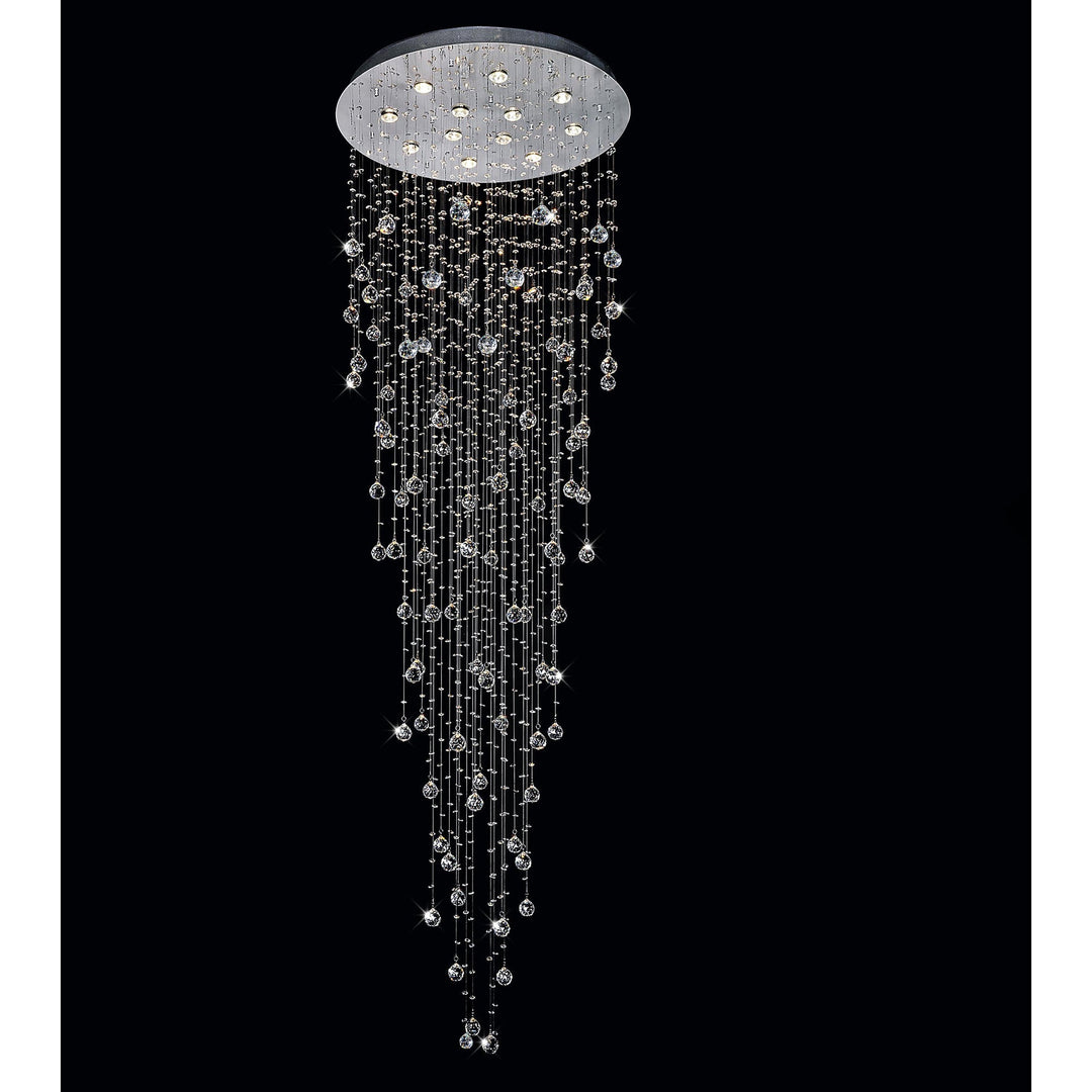 Rain Drop - Chandelier with Crystals, 12 Light / 32", by CWI Lighting