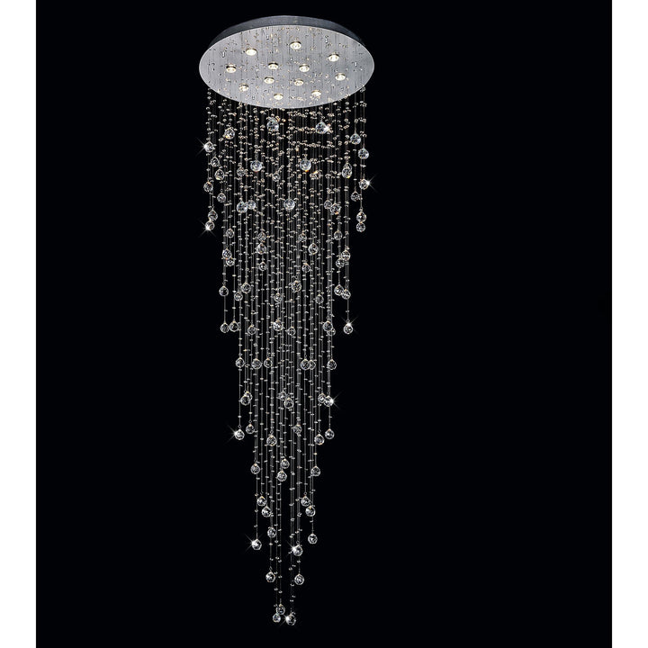 Rain Drop - Chandelier with Crystals, 12 Light / 32", by CWI Lighting