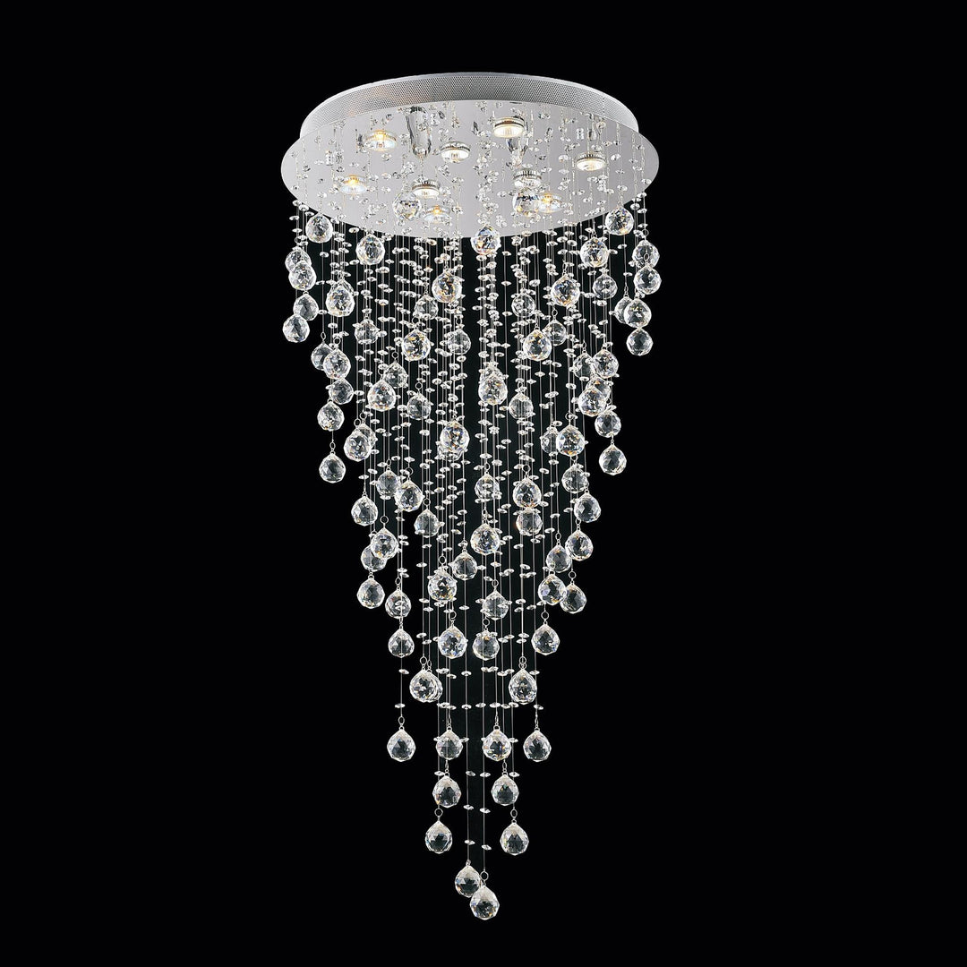 Rain Drop - Chandelier with Crystals, 9 Light / 24", by CWI Lighting