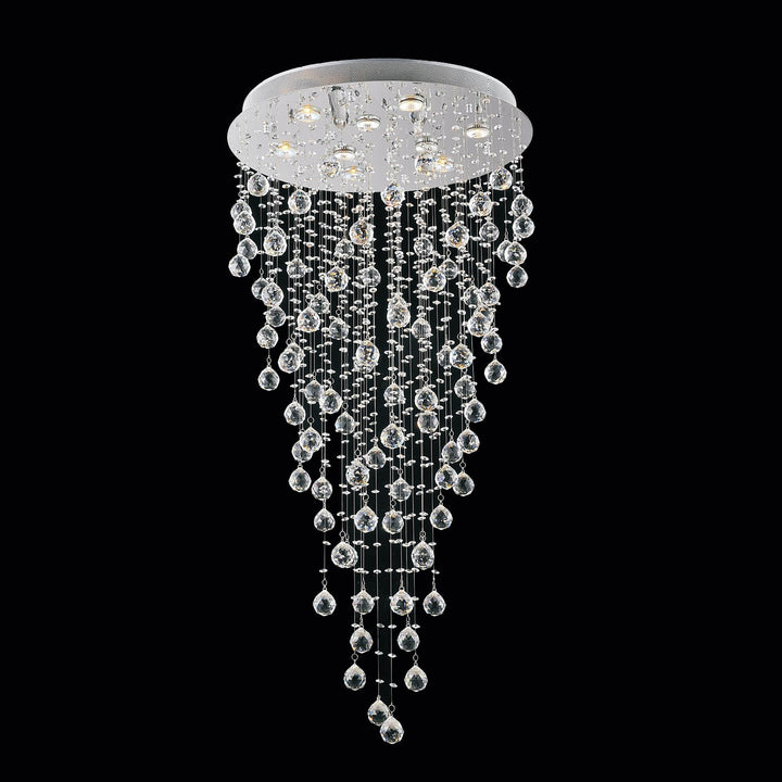 Rain Drop - Chandelier with Crystals, 9 Light / 24", by CWI Lighting