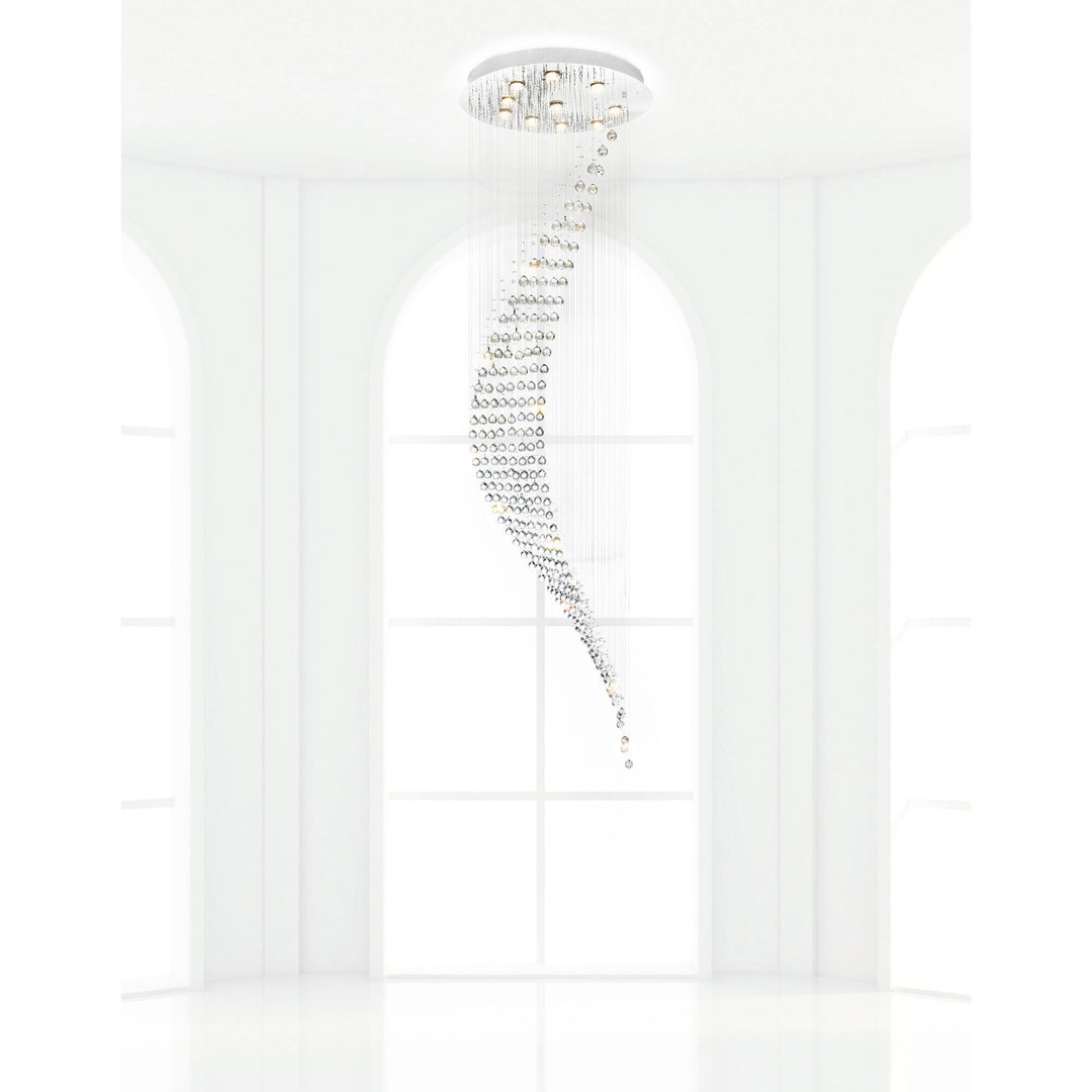 Ribbon - 10 Light Chandelier with Crystals