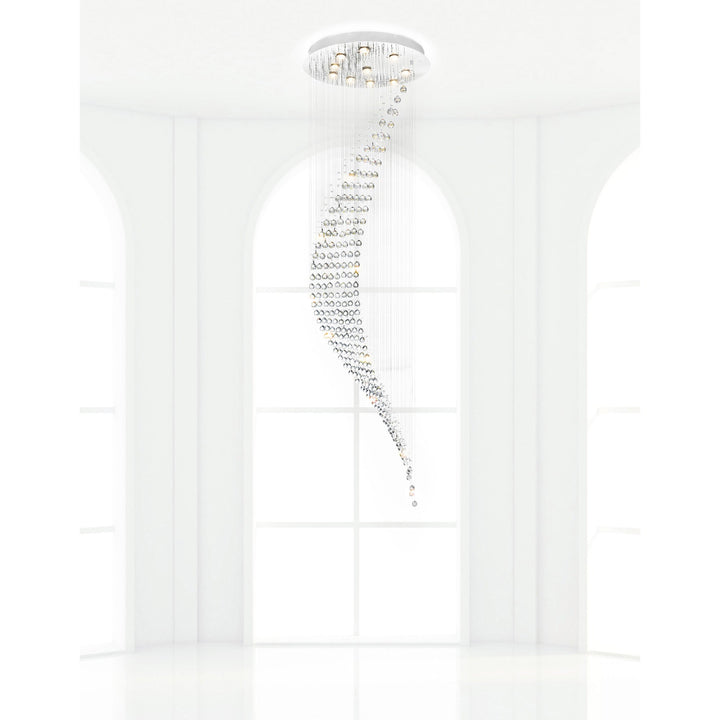 Ribbon - 10 Light Chandelier with Crystals