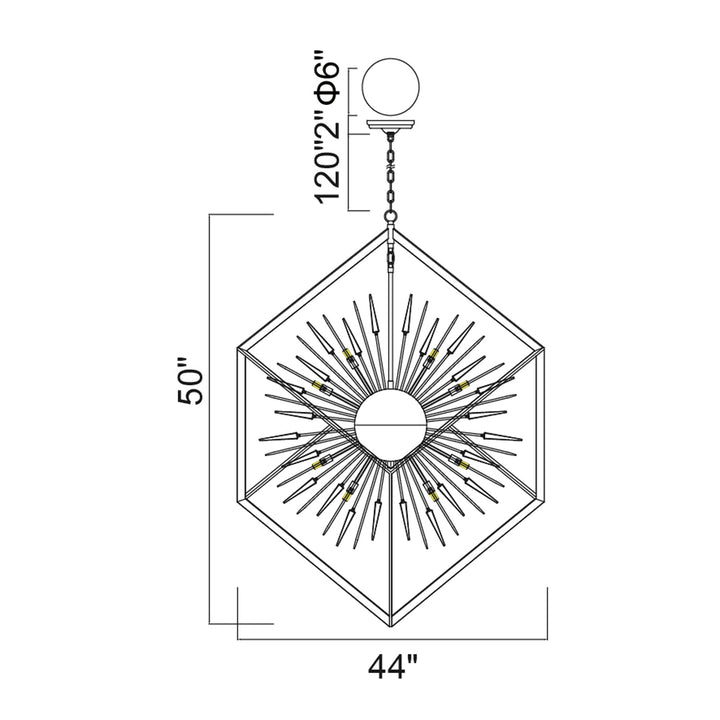 Starburst - Chandelier with Crystals